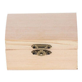 Wooden Jewelry Box Plain Unfinished Box Storage Case Organizer Retro