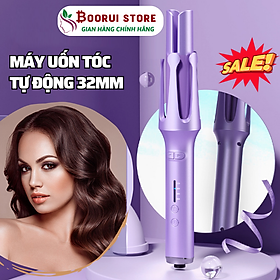 Máy uốn tóc xoăn tự động BOORUI uốn tóc ion âm, chất liệu gốm sứ đường kính uốn 32 mm, 3 mức độ nhiệt làm nóng nhanh tạo hình trong 5 giấy giữ nếp lên đến 12 giờ, không làm hư tổn tóc  -  Hàng chính hãng