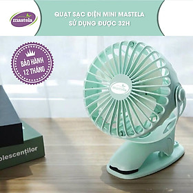 Quạt sạc, quạt tích điện mini - thời gian lên tới 32h, 6400 mAH chính hãng MASTELA - phù hợp cầm tay, kẹp xe đẩy, để bàn
