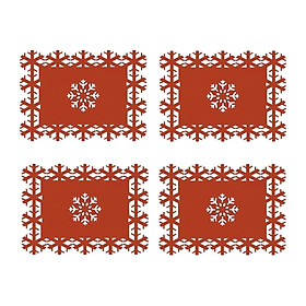 Christmas Placemats Rectangular Cloth Washable Coasters for Hotel Party Xmas