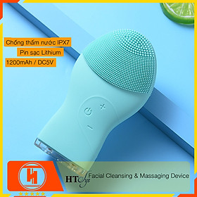 Máy rửa mặt mini massage tích hợp sóng âm HT SYS -TL703 - Facial Cleansing & Massaging Device - Massage - Làm Sạch Sâu - Tẩy Tế Bào Chết - Nâng Cơ Kháng Khuẩn