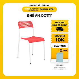 Ghế nhựa ngồi bàn ăn DOTTY Màu đỏ/ Màu đen chân sắt sơn tĩnh điện  | Index Living Mall | Nhập khẩu Thái Lan