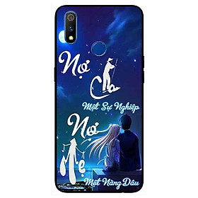 Ốp lưng in cho Realme 3 Mẫu Nợ Cha Nợ Mẹ