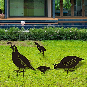 4Pcs Bird Animal Statue Sculpture Lawn Stakes Garden Ornaments for Lawn Yard