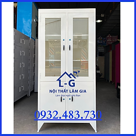 Mua Tủ sắt hồ sơ sơn dầu kiếng màu trắng 1m8x90 LGKSD-01