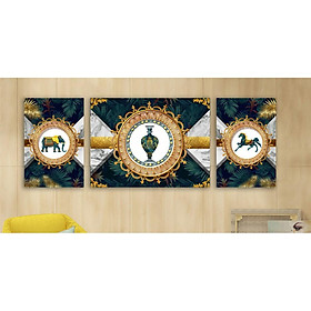 Bộ 3 tấm tranh treo tường Hiện Đại M 26715. KT 50x75cm x 1 tâm, 30x50cmx 2 tấm