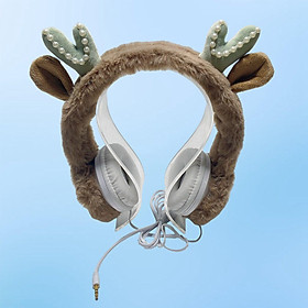 Wired Antlers Headset HiFi with Mic for Kids Adults Gaming PC for PS5 White