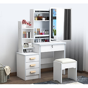 Mua Bộ Bàn Trang Điểm  Bàn Phấn Kèm Ghế Nhiều Ngăn Để Mỹ Phẩm Có Gương Trượt Thông Minh Rộng 80cm
