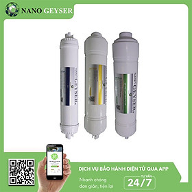 Bộ 3 lõi lọc nước 456 dùng cho máy Nano Geyser Eco Max, Lõi 3IN1, EcoResin, UF Hollow Fiber Filter - Hàng Chính Hãng