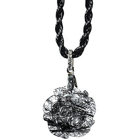 Mặt dây chuyền hoa Mẫu đơn Thạch anh tóc đen PDPBGQ01 - Vietgemstones