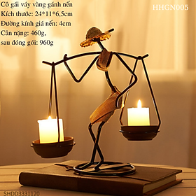 Mua Giá đỡ nến hình cô gái vintage hàng thủ công trang trí cao cấp phù hợp decor phòng khách phòng ngủ bàn-Tặng nến tealight