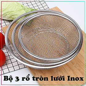 Mua Bộ 3 rổ tròn lưới Inox đựng đồ an toàn bền đẹp