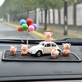 Decor heo, lợn thần tài trang trí taplo ô tô, đồ chơi ô tô, phụ kiện xe hơi sáng tạo hoặc để bàn làm việc