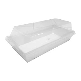 50Pcs Food Box to Go Boxes with Clear Lid Holder Rectangle Individual Store Multifunction Snack Box for Bread Cupcakes Baking Pastry