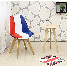 Ghế ăn DSW Eames có nệm bọc vải  cờ nước Pháp / vải Paris chân gỗ cao cấp nhập khẩu Nội thất CAPTA HCM