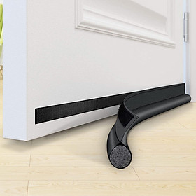 Cửa 94cm, nút chặn soạn thảo tự gây dính cho cửa, có thể dễ dàng, bảo vệ chống lại luồng không khí, cách âm và chống côn trùng, sàn cửa - màu đen
