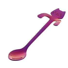 2-4pack Stainless Steel Coffee Spoon Ice Cream Tea Cake Soup Table Spoon Purple