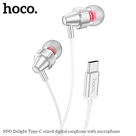 Mua Tai nghe Type C có mic DAC 16bit 48kHz dùng cho điện thoại Samsung/ Xiaomi/ iPhone15/16 Hoco M90 _ Hàng chính hãng