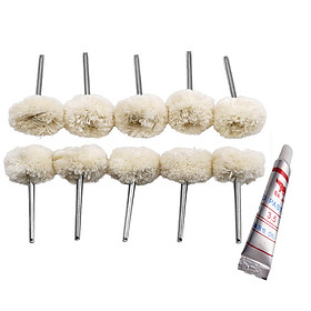 Mua 10 đầu len đánh bóng chân 3ly kèm 1 tuýp kem đánh bóng sản phẩm dùng cho máy khoan mài khắc mini