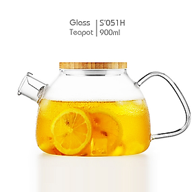 Mua Bình lọc trà thủy tinh chịu nhiệt roăn lọc inox 900ml S051H
