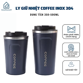 Ly Giữ Nhiệt Coffee inox 304 350ml và 500ML Đựng Nước Giữ Nhiệt Có Nắp Chống Tràn - HÀNG CHÍNH HÃNG MINIIN