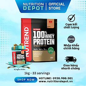 [QUÀ TẶNG] Sữa tăng cơ cho người tập gym - Whey Protein Nutrend 100% (Túi 1kg x 33 lần dùng) - Nutrition Depot Vietnam