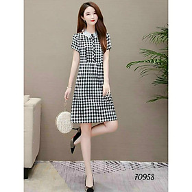 ĐẦM LỤA CARO DÁM SUÔNG THÍCH HỢP CHO CÁC BAN NỮ ĐI DỰ TIỆC,ĐI CHƠI.... THỜI TRANG VINA 1HIT FASHION