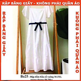 Rập giấy may đầm bầu BA25- bản vẽ