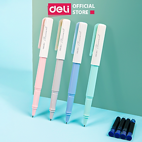 Bút Máy Học Sinh Deli - Bút Máy Cho Học Sinh Tiểu Học Kèm Ống Mực Xanh - Bút Viết Nhanh Mướt - SF520
