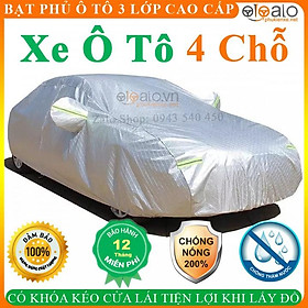 Bạt Che Phủ Xe ô tô 4 Chỗ Cao Cấp 3 Lớp Chống Nắng Nóng Chống Nước Chống xước