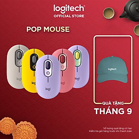 Chuột không dây bluetooth Logitech POP MOUSE - giảm ồn, nút emoji tùy chỉnh - Hàng chính hãng - Màu Hồng HeartBreaker