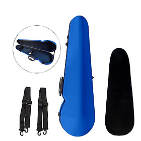 4/4 Full Size Portable Glass Fiber Violin Case Triangle Shape Lightweight Hardshell Storage Bag Box with Hygrometer