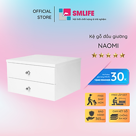 Tủ gỗ đầu giường hiện đại SMLIFE Naomi | Gỗ MDF dày 17mm chống ẩm | D40xR35xC26cm