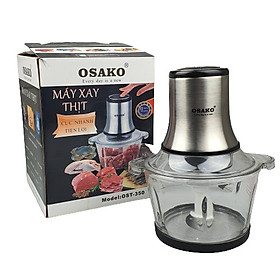 Máy xay thịt cá OSAKO, bộ dao 4 lưỡi-Hàng chính hãng - OST-350-350W-cối thủy tinh