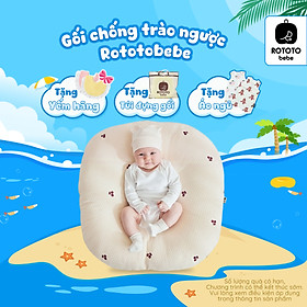 Gối chống trào ngược cho bé Rototo bebe cao cấp khắc phục tình trạng trào ngược dạ dày trẻ sơ sinh hiệu quả - Loại Cotton lụa mẫu mới nhất