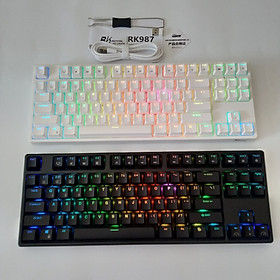 Mua Bàn Phím Cơ Không Dây Hot Swap RK987 RGB. TKL 87 Phím. Ba Chế Độ Bluetooth 5.0/ Wifi - Kèm Receiver/ Có Dây. Hàng Chính Hãng Royal Kludge
