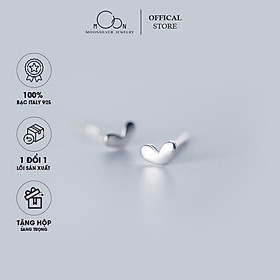 Khuyên tai bạc moonsilver bông tai bạc nữ nụ hình trái tim