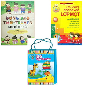 Combo Đồng dao thơ truyện cho bé tập nói + Chuẩn bị cho bé vào lớp một 10c + Bé tập tô màu mẫu giáo ( bộ 8 quyển )