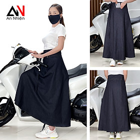 váy chống nắng cột dây chất liệu jean free size eo dưới 100cm