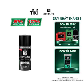 Xịt Ngăn Mùi Toàn Thân Romano Gentleman 150ml