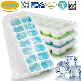 Mua KHAY LÀM ĐÁ SILICON CÓ NẮP TRÁNH BỊ MÙI TỦ LẠNH 14 VIÊN