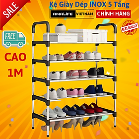 Kệ Để Giày Dép Inox 5 Tầng Chính Hãng Amalife, Giá Để Giày Inox 5 Tầng - Chọn Màu