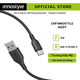 Cáp Innostyle Jazzy USB-A ra USB-C 1m2 - Hỗ Trợ Sạc Nhanh 15W - Hàng Chính Hãng