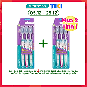 Bàn Chải Đánh Răng Watsons Spiral Clean Toothbrush (Medium) 3s