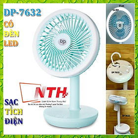 Mua Quạt Sạc Tích Điện Để Bàn CÓ ĐÈN DP-7632