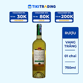 Rượu Vang Trắng Ballon D'OR Sauvignon Blanc Varietal 750ml 12% - 14% - Không Hộp