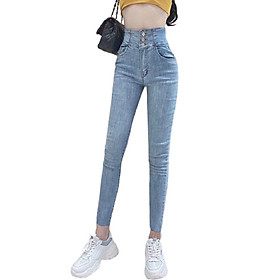 Quần jean dài nữ cạp cao big size