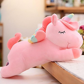 GẤU BÔNG NGỰA MỘT SỪNG UNICORN NẰM (50 CM) GB45 (MÀU HỒNG)