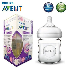 Bình Sữa Thủy Tinh Philips Avent Natural 120ml / 240ml mô phỏng tự nhiên