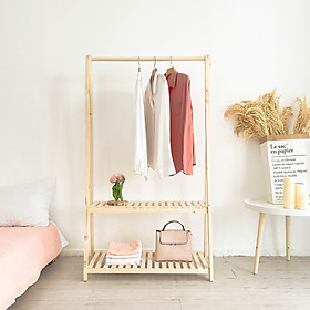 Mua Kệ Treo Quần Áo Chữ A Gỗ Thông 2 Tầng Lắp Ráp